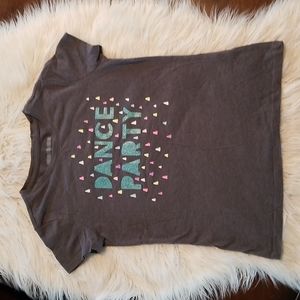 Gray 'Dance Party' T-Shirt, Girls Size M (7/8)